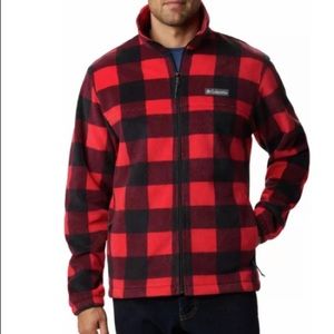 Columbia Lightweight Red and Black Plaid Shirt Jacket